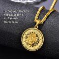 wholesale Gold 925 Sterling Silver Saint Christopher St Michael Pendant Chain Necklace for Men Women Catholic Religious -0-1