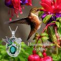 wholesale Sterling Silver Birthstone Hummingbird Pendant Necklace for Women-0-3