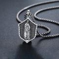 wholesale 925 Sterling Silver Saint Benedict Shield Necklace - Catholic Protection Jewelry for Men Women -0-1