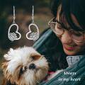 wholesale 925 Sterling Silver Heart Shaped Earring Wholesale With Cat Paw Design And Zircon-0-2