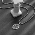 wholesale 925 Sterling Silver Saint Christopher Prayer Pendant Necklace-0-1