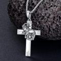wholesale Sterling Silver Cross Pendant Necklace for Women Men Religious Jewelry Gift for Christmas Birthday Mothers Day-0-29