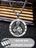 wholesale 925 Sterling Silver Saint Paul Patron Amulet Medal Necklace for Men Women (with Gift Box) -0-3