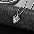 wholesale 925 Sterling Silver Aunt Cremation Necklace Wholesale Engraved Heart Urn Pendant-0-4