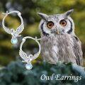 wholesale 925 Sterling Silver Moonstone Owl Huggie Hoop Earrings for Women Girls Mothers Day Gift-0-3
