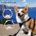 wholesale 925 Sterling Silver Sleeping Corgi Dog Hoop Earrings for Women - Adorable Animal  Idea-0-4