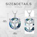 wholesale 925 Sterling Silver Blue Crystal Phoenix Pendant Necklace for Women Girls Gifts-0-3