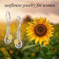 wholesale 925 Sterling Silver Sunflower Infinity Drop Earrings s for Women-0-4