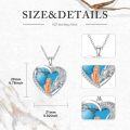wholesale 925 Sterling Silver Turquoise Heart-Shaped Dragon Pendant Necklace Gift for Wife/Mom-0-5