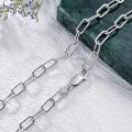 wholesale 925 Sterling Silver White Gold Plated Paperclip Link Chain Necklace-0-3
