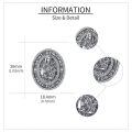 wholesale 925 Sterling Silver Oxidized Saint Dymphna Pray For Us Oval Medal Pendant Necklace-0-4