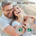 wholesale 925 Sterling Silver Celtic Moon and Star Earrings with Green Heart-Shaped Stone Jewelry Birthday Christmas Gifts for Women Her-0-3
