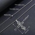 wholesale 925 Sterling Silver Crucifix Pendant Necklace with Black Onyx Stone for Men & Women-0-5