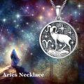 wholesale 925 Sterling Silver Aries Zodiac Sign Pendant Necklaces for Women Astrology s-0-2