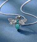 wholesale 925 Sterling Silver & Natural Turquoise Bee Gemstone Necklace, Unique Vintage Design for Formal/Daily Wear-0-3