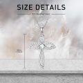 wholesale 925 Sterling Silver with 14k Gold Plating and Moissanite Angel Wing Cross Pendant Necklace - 18+2 inch Chain-0-1