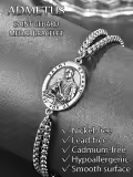 wholesale 925 Sterling Silver Saint Gerard Medal Charm Bracelet with Box Chain for Men Women Boys Girls (Adjustable)-0-4