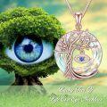 wholesale TOUPOP Evil Eye Necklace 925 Sterling Silver Tree Of Life Circle Crystal Pendant Necklace Protection Jewelry Amulet Christmas Gifts For Women Her -0-2