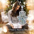 wholesale 925 Sterling Silver Abalone Shell Evil Eye Hamsa Hand Pendant Necklace with Multi-Colored CZ Stones and Lotus Design-0-2