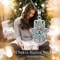 wholesale 925 Sterling Silver Abalone Shell Evil Eye Hamsa Hand Pendant Necklace Wholesale with Multi-Colored CZ Stones and Lotus Design-0-2