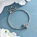 TOUPOP 925 Sterling Silver Birthstone Cross Heart Bracelet For Women-0-3