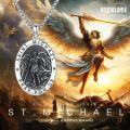 wholesale 925 Sterling Silver Saint Michael Medal Pendant Necklace for Men & Women-0-1