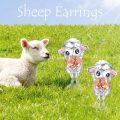 wholesale 925 Sterling Silver Sheep Stud Earrings with Rose Gold Accents and Pink Enamel Details-0-3