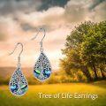 wholesale 925 Sterling Silver Abalone Shell Celtic Tree Of Life Teardrop Dangle Earrings-0-5