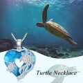 wholesale 925 Sterling Silver Heart Pendant With Sea Turtle And Blue Resin Artistry-0-4