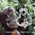 wholesale 925 Sterling Silver Metal Austrian Crystal Teddy Bear Love Forever Heart Pendant Necklace Valentines Day Gifts for Her-0-4