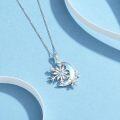 wholesale 925 Sterling Silver Snowflake Moon Pendant Necklace s for Women-0-3