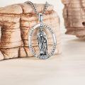 wholesale 925 Sterling Silver Saint Peregrine Pendant Necklace  - Patron of Cancer Protection Jewelry for Women and Men-0-3