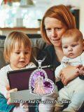 wholesale 925 Sterling Silver Purple Crystal Heart Pendant - Mother & Daughter Forever Love Necklace-0-5