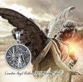 wholesale 925 Sterling Silver Guardian Angel Compass Medallion Pendant Necklace with Yellow Crystal Stone and Engraved Message for Women & Men-0-5