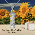 TOUPOP Sterling Silver Crystal Urn Necklace For Ashes Memorial Jewelry-0-3