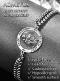 wholesale 925 Sterling Silver Saint Anthony Medal Charm Bracelet for Men with Extender Chain - Pray For Us Design-0-4