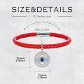 wholesale 925 Sterling Silver Red Braided Leather Evil Eye Hamsa Hand Pendant Bracelet for Women's Protection and Good Luck s-0-5