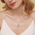 wholesale 925 Sterling Silver Compass Necklace With Red Stone And Engraving-0-3