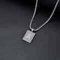 wholesale 925 Sterling Silver A Z Alphabet Square Letter Necklace for Men Women-0-4