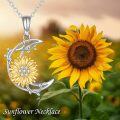 wholesale 925 Sterling Silver Yellow Gold Plated Sunflower Pendant Chain Necklace-0-4