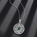 wholesale 925 Sterling Silver Green Evil Eye Pendant with Cubic Zirconia and -0-1