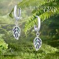 wholesale 925 Sterling Silver Gold-Plated Abalone Shell Leaf Drop Huggies for Women Girls -0-1