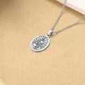 wholesale 925 Sterling Silver Santa Muerte Pendant Necklace-0-3