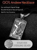wholesale 925 Sterling Silver Rectangular Cross St. Andrew Protect Us Mens Pendant Necklace -0-2