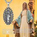 wholesale 925 Sterling Silver & Oxidized Silver Virgin Mary Miraculous Medal Pendant with Floral Design, 22 -0-3