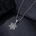 wholesale 925 Sterling Silver Star of David with Lion Head and Celtic Knot Design Men's Pendant Necklace-0-1