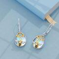 wholesale 925 Sterling Silver Honeycomb Bee Drop Earrings-0-4