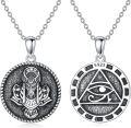 wholesale 925 Sterling Silver Eye of Horus Pendant Necklaces with Anubis Head Charm for Women and Men - Egyptian Symbol  Set-0-0