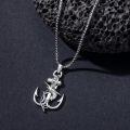 wholesale 925 Sterling Silver Swordfish and Anchor Pendant Necklace with Compass Design-0-2