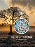 wholesale 925 Sterling Silver Tree of Life Abalone Shell Pendant Necklace for Women Romantic s-0-5